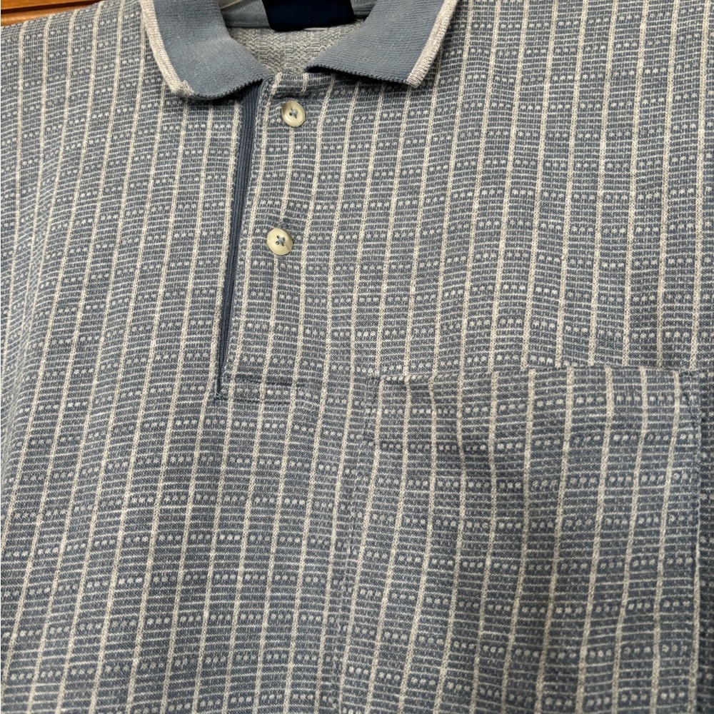 Navy Striped Polo Shirt - Picture 2 of 3